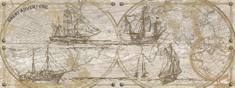 Плитка керамическая Уралкерамика Regata из 4 плиток PWU06RGT1 панно 30х80