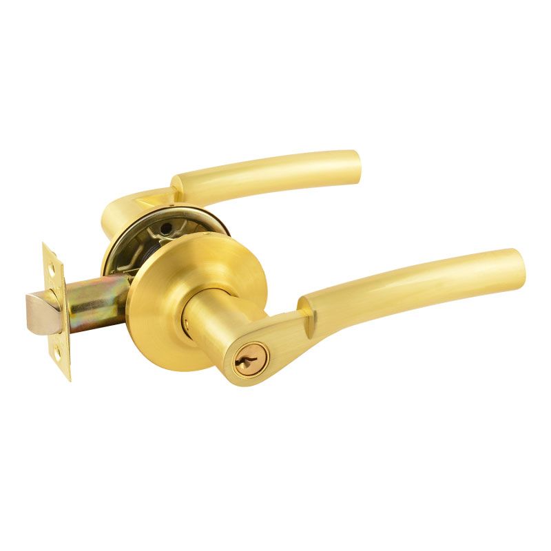 Ручка защелка (кноб) дверная нажимная НОРА-М золото матовое АА-01 ключ/фикс