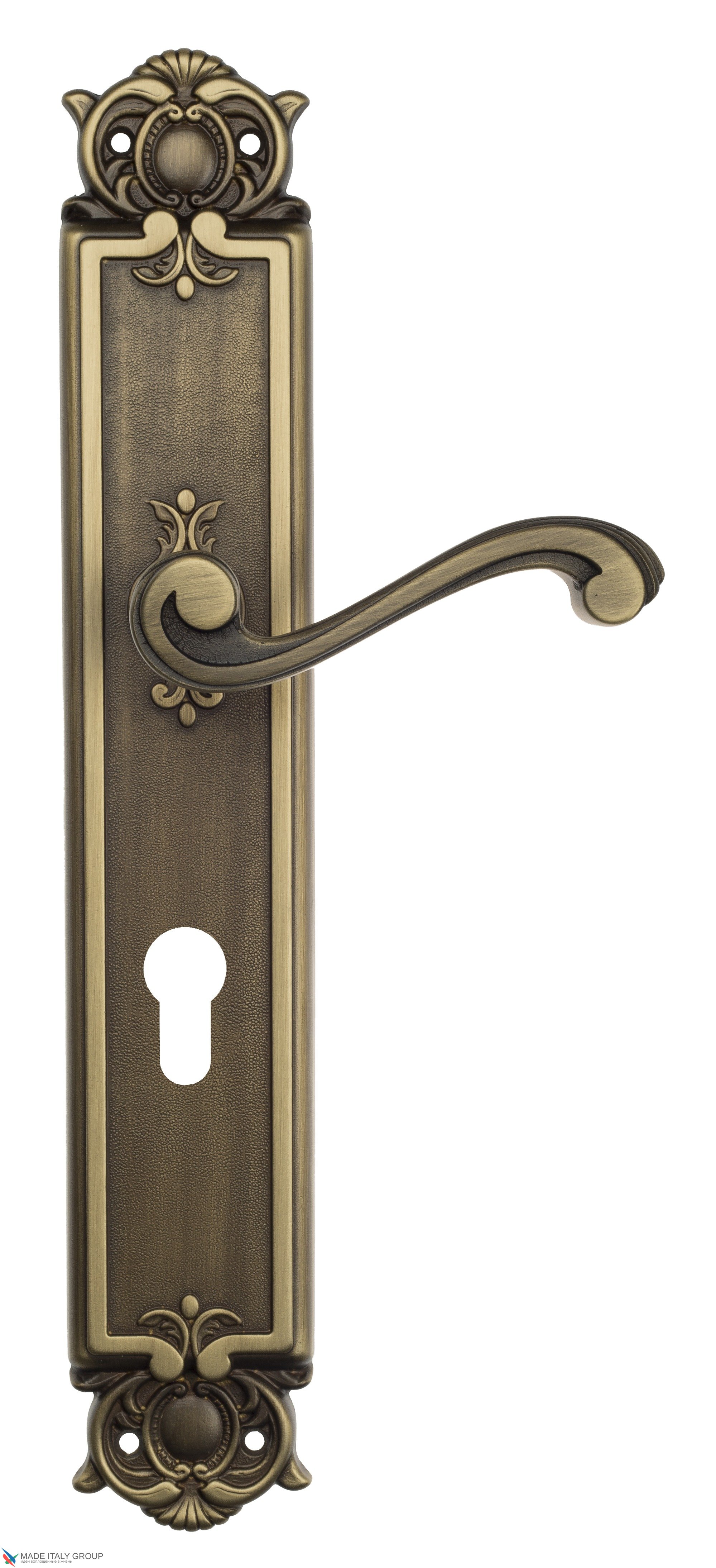 Дверная ручка Venezia "VIVALDI" CYL на планке PL97 матовая бронза