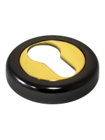 Накладка на замок Morelli Luxury LUX-KH-R4 NNO круглая под евроцилиндр, цвет черный хром/золото