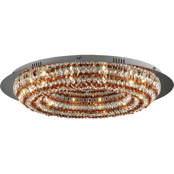 Потолочный светильник N-Light 2483 2483/12 chrome, amber and white crystal