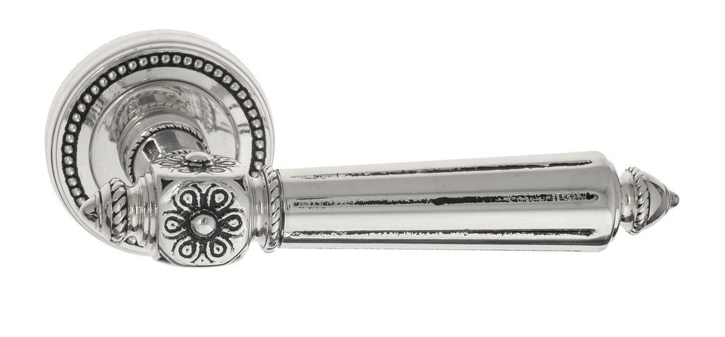 Ручка дверная межкомнатная Venezia Castello D3 натуральное серебро+черный