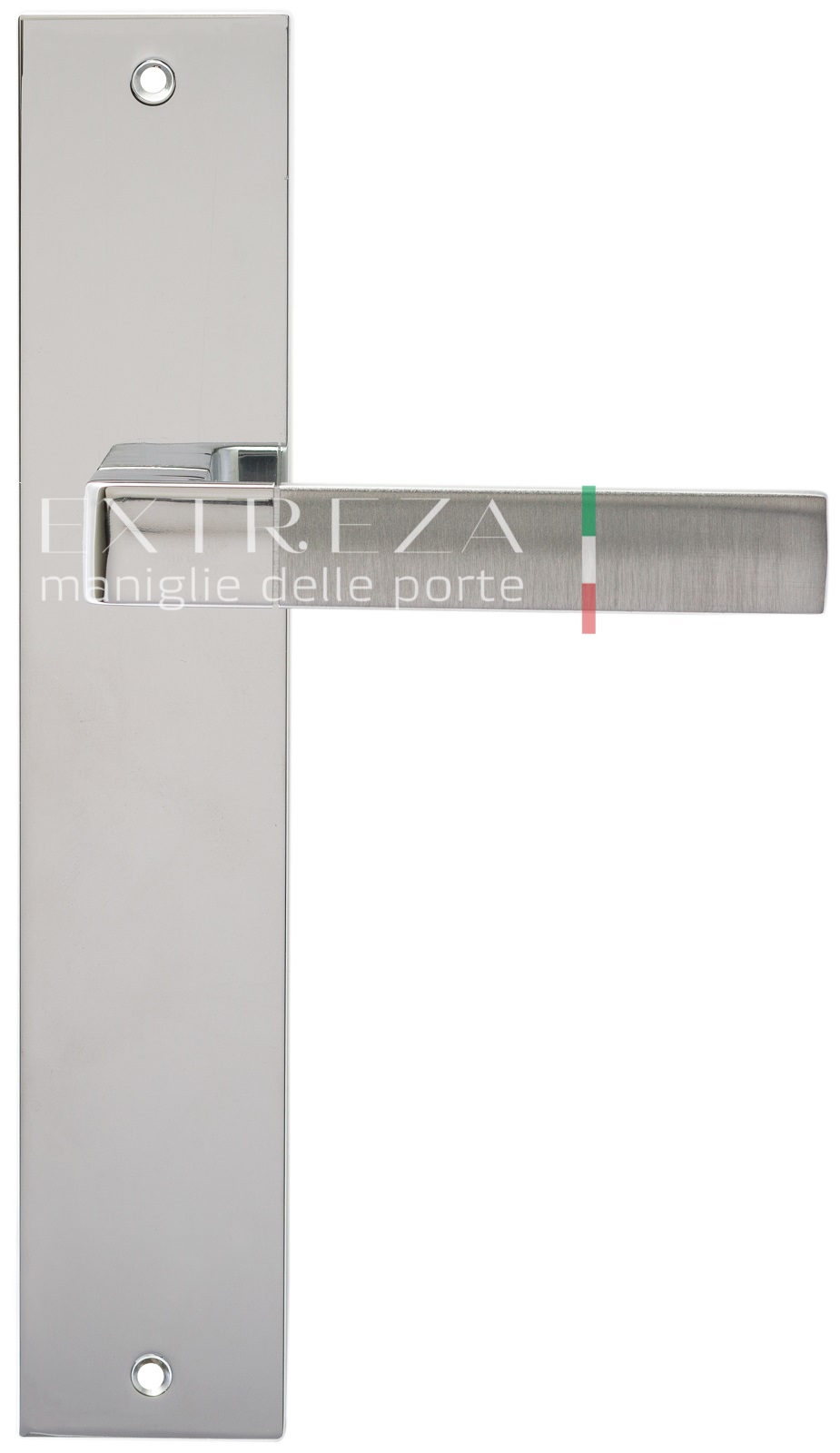 Ручка дверная Extreza Hi-Tech FIORE (Фьоре) 110 на планке PL11 PASS матовый хром / хром F05 / F04