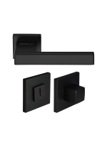 Комплект дверных ручек Morelli MH-56-S6 BL с заверткой MH-WC-S6 BL, цвет черный