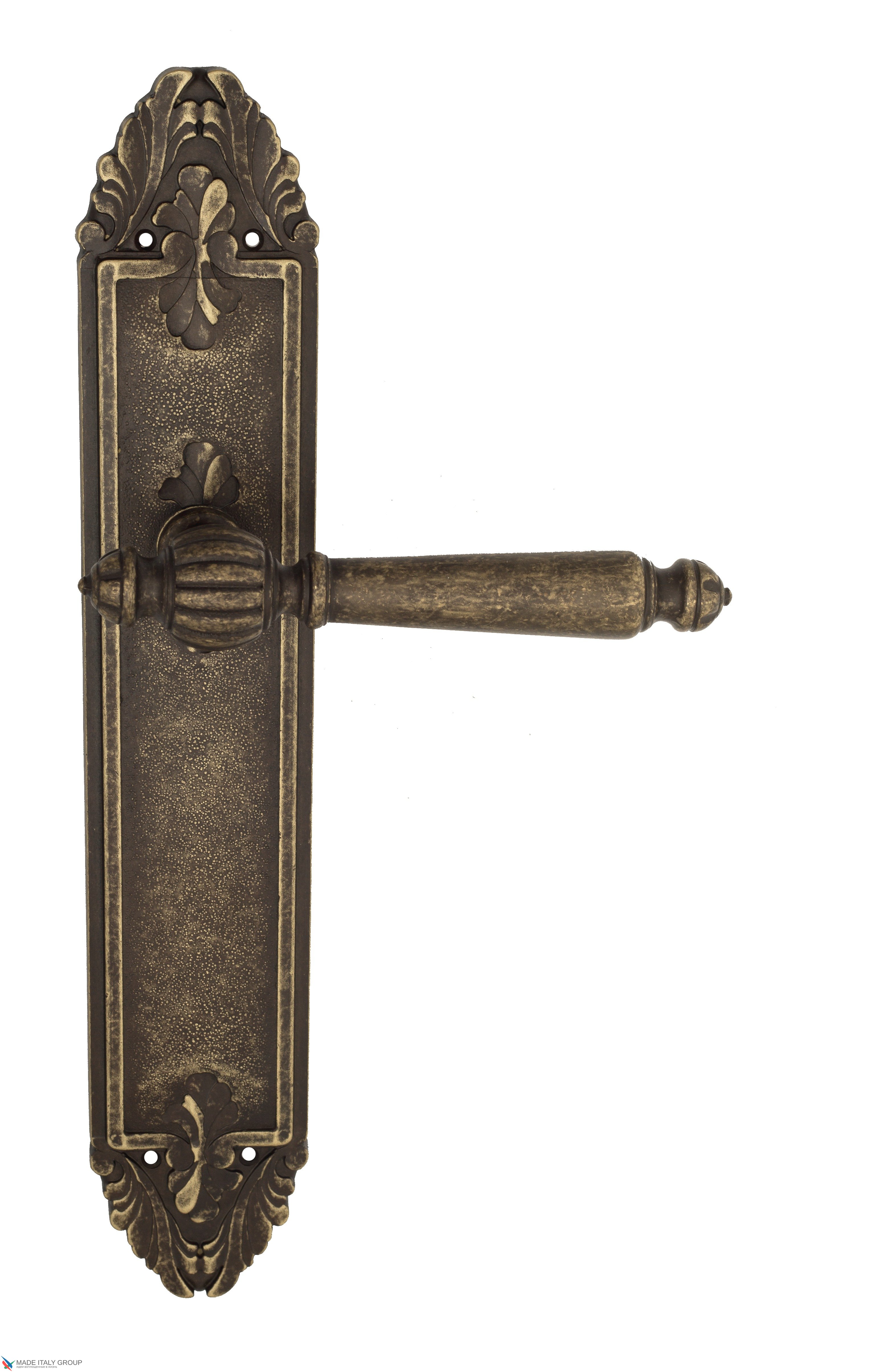 Дверная ручка Venezia "PELLESTRINA" на планке PL90 античная бронза