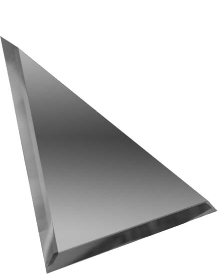 Плитка зеркальная ДСТ Треугольная графитовая с фацетом 10мм ТЗГ1-01 зеркальная 18х18