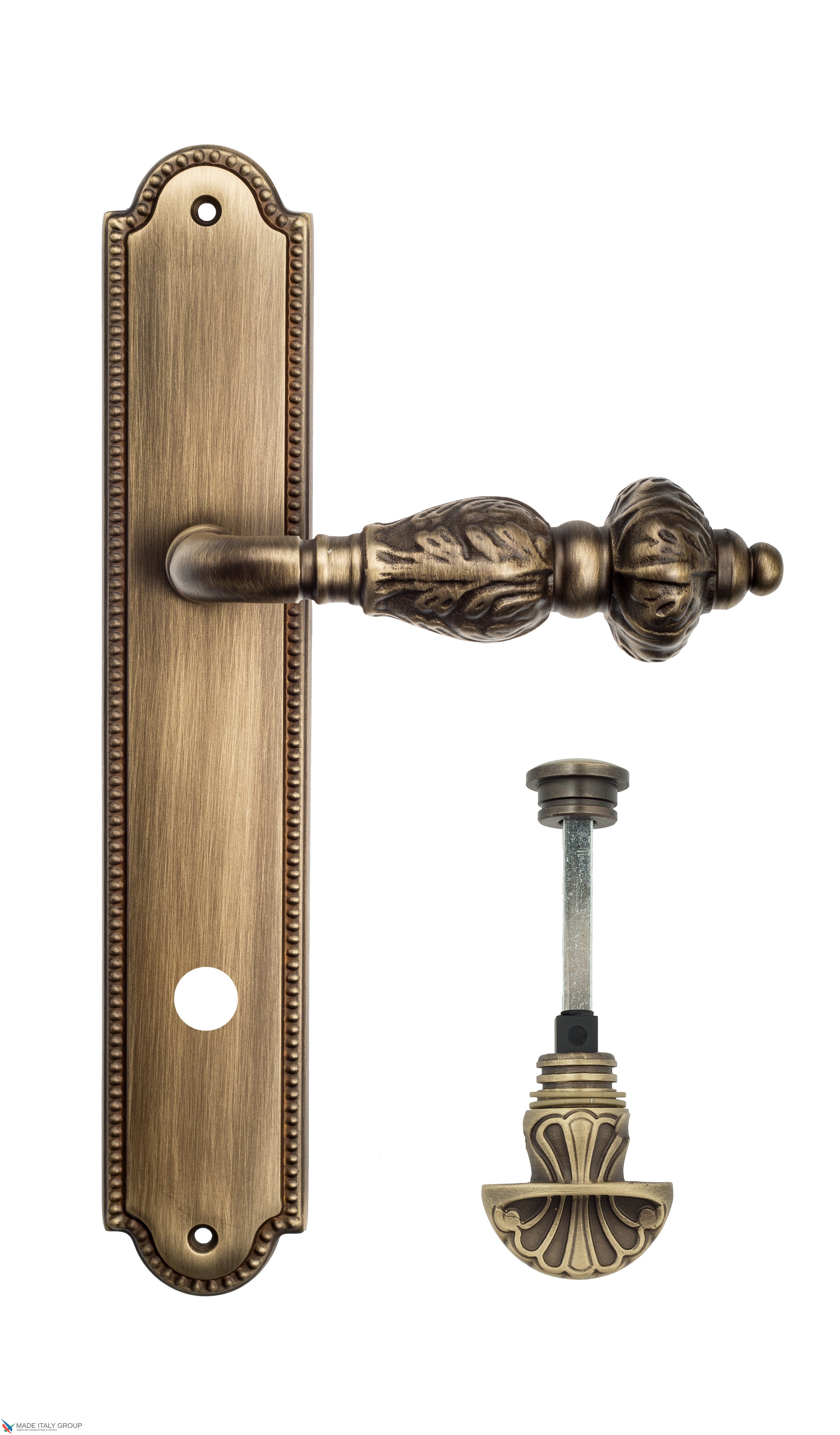 Дверная ручка Venezia "LUCRECIA" WC-4 на планке PL98 матовая бронза