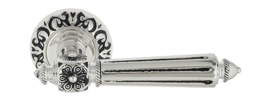 Ручка дверная межкомнатная Venezia Castello D4 натуральное серебро+черный