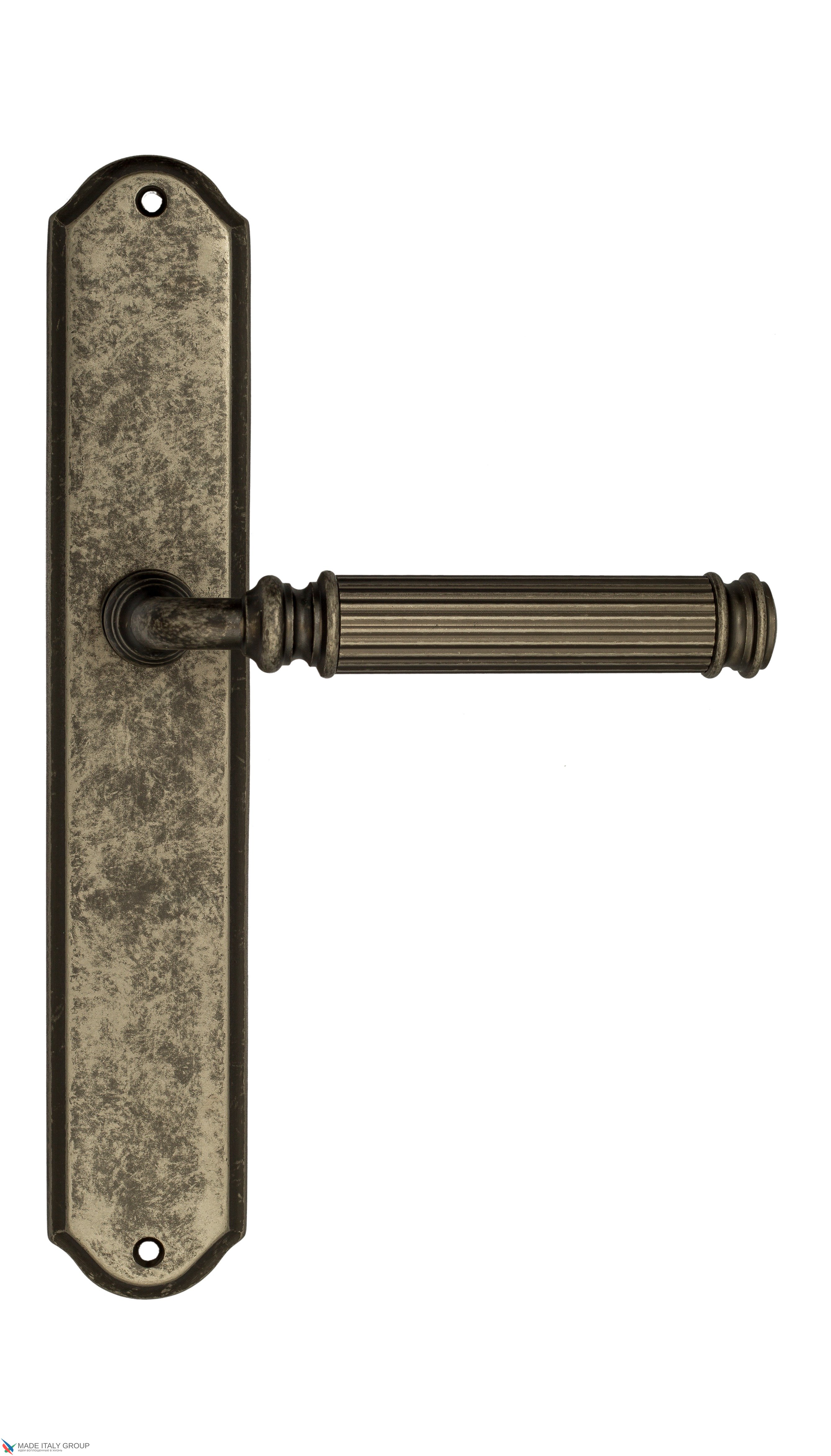 Дверная ручка Venezia "MOSCA" на планке PL02 античное серебро