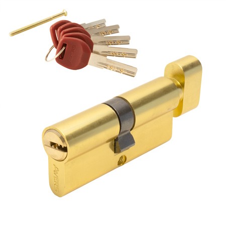 Цилиндр для замка ключ / вертушка Avers JM-70-C-G золото