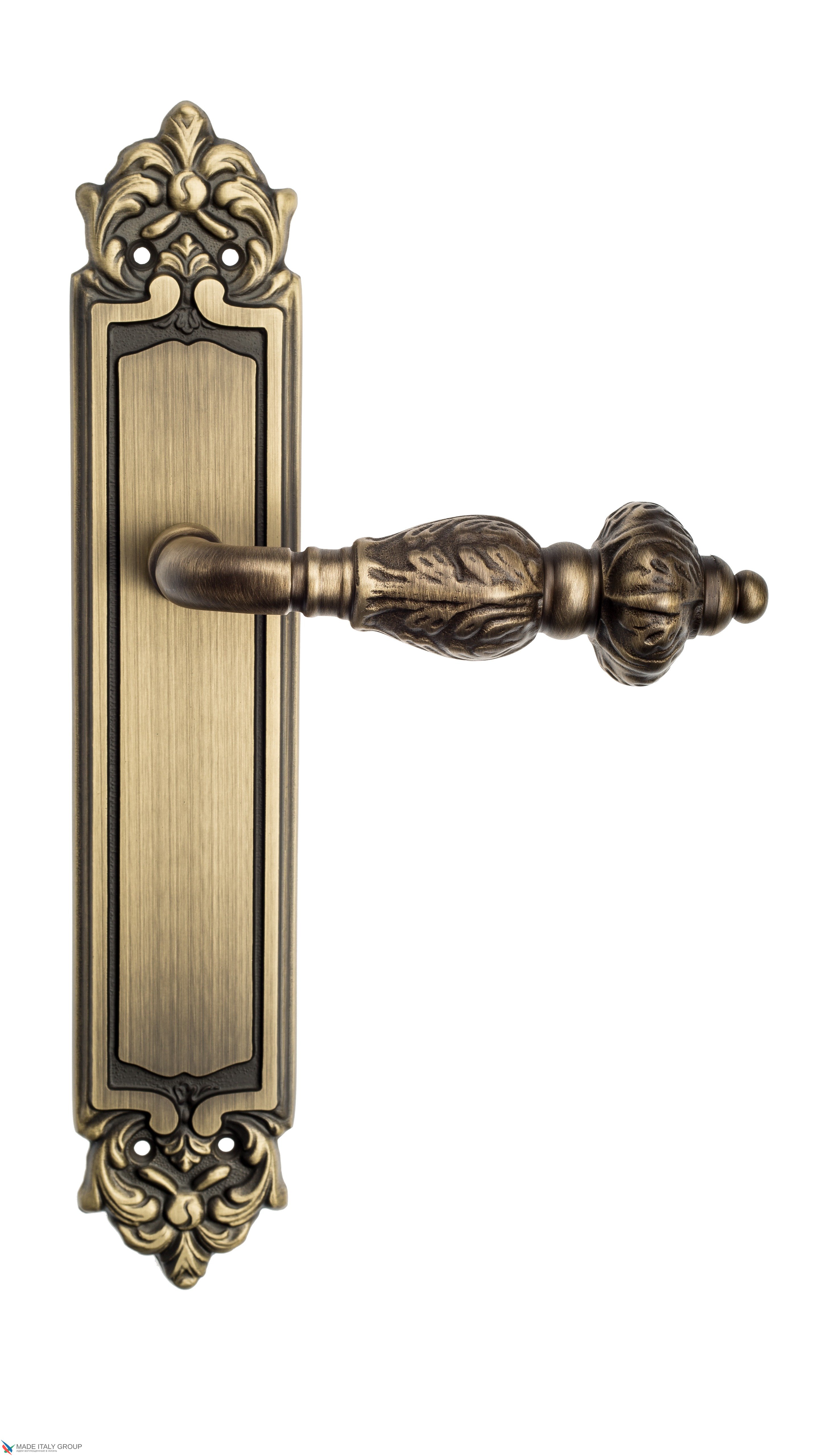 Дверная ручка Venezia "LUCRECIA" на планке PL96 матовая бронза