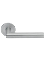 Ручка дверная Morelli Luxury VOSTOK1 R1 SSS на круглой розетке, цвет - матовая нержавеющая сталь