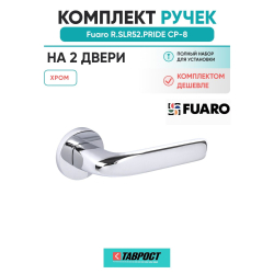 Комплект на 2 двери - Ручка дверная межкомнатная Fuaro R.SLR52.PRIDE CP-8 хром
