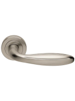 Ручка дверная Morelli Luxury BUD R2 NIS раздельная на круглой розетке, цвет матовый никель, латунь