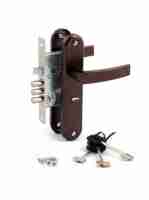 Замок  сувальдный с защёлкой в комплекте с ручкой САМ ЗВ9-6/13 РФ78-002/90 медь, 3 кл. /77315/