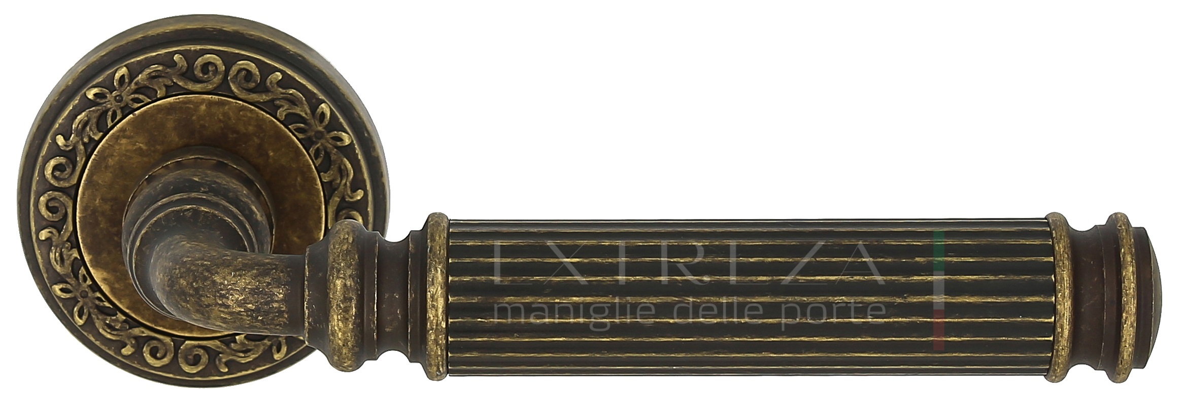 Ручка дверная Extreza BENITO (Бенито) 307 на розетке R06 античная бронза F23