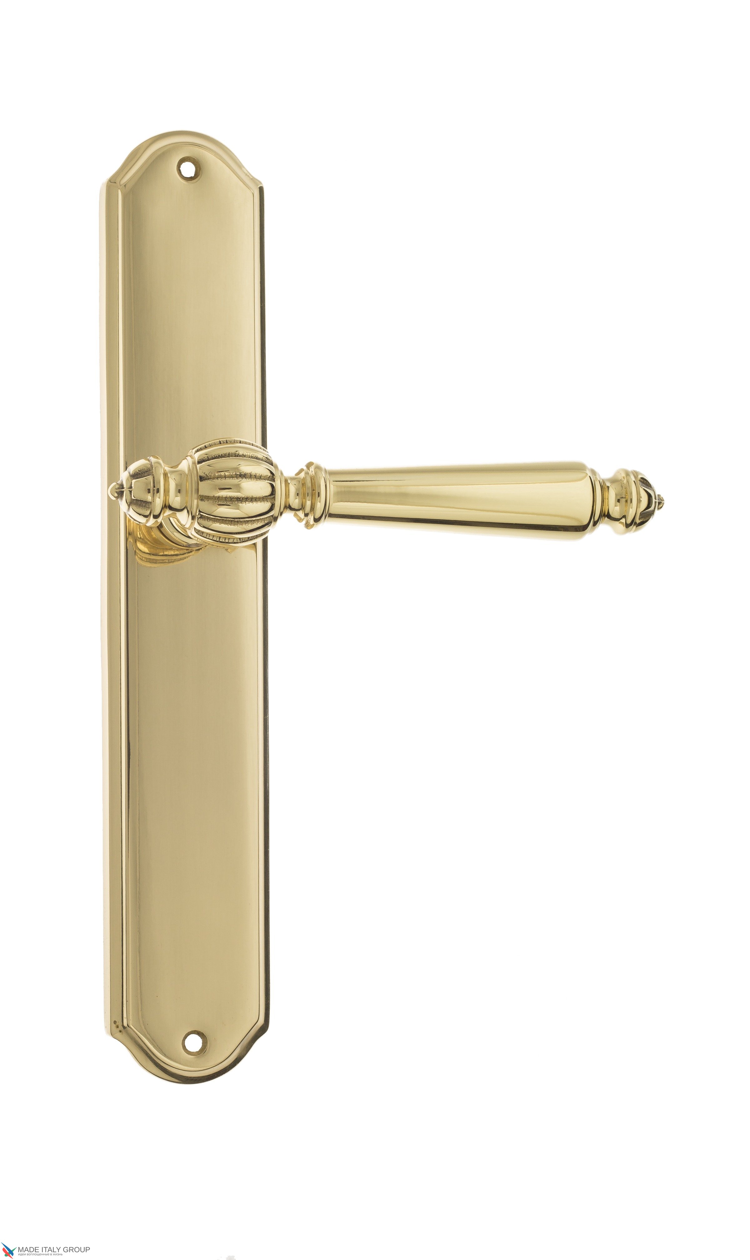 Дверная ручка Venezia "PELLESTRINA" на планке PL02 полированная латунь