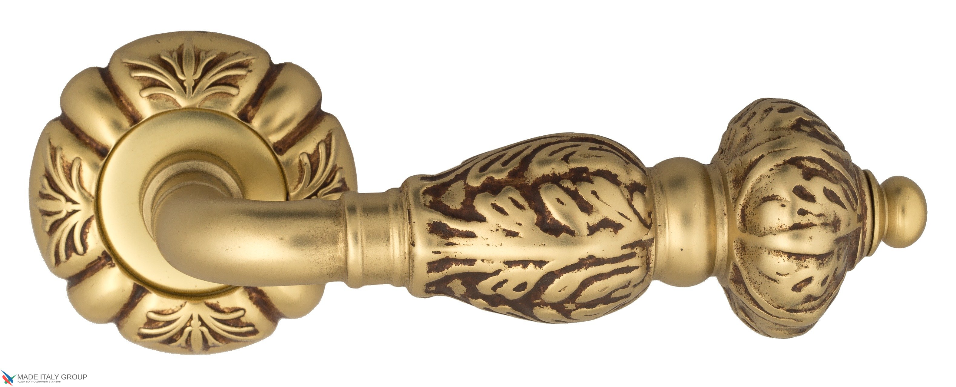 Дверная ручка Venezia "LUCRECIA" D5 французское золото + коричневый