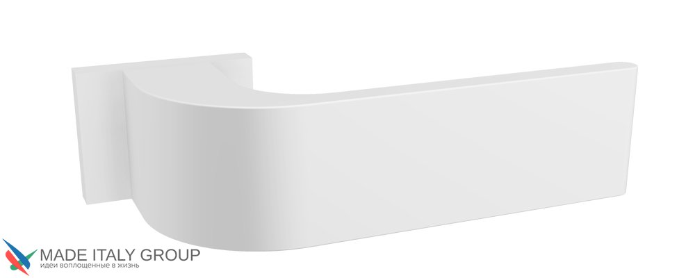 Дверная ручка на прямоугольном основании Fratelli Cattini "CLO" 6-BI матовый белый