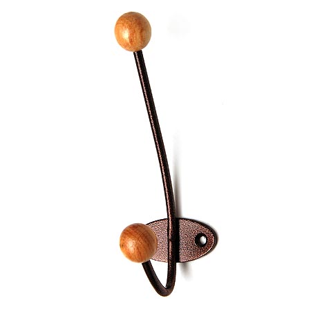 Крючок-вешалка с деревянным шариком Трибатрон КВД-2 (медн.антик)