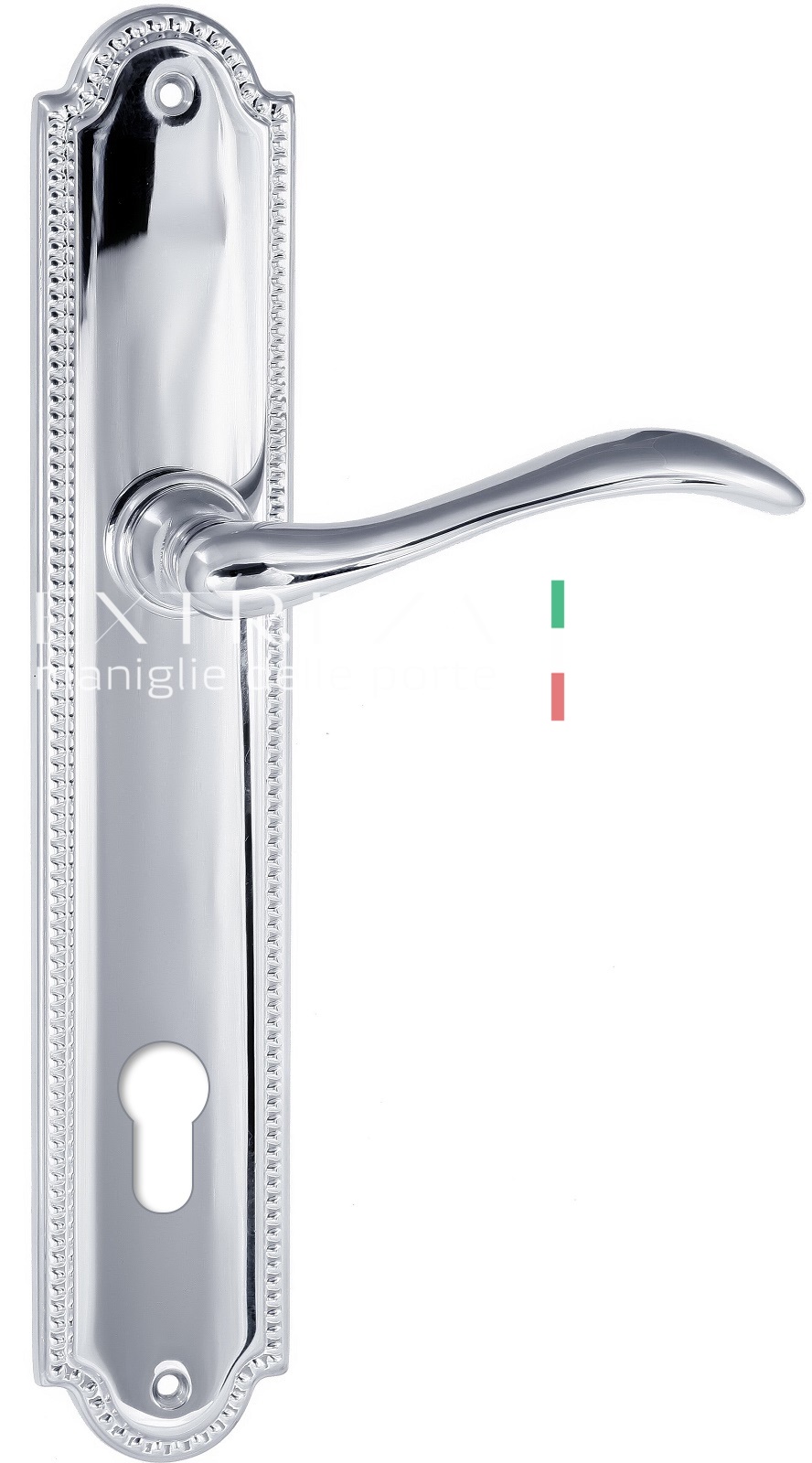 Ручка дверная Extreza AGATA (Агата) 310 на планке PL03 CYL полированный хром F04