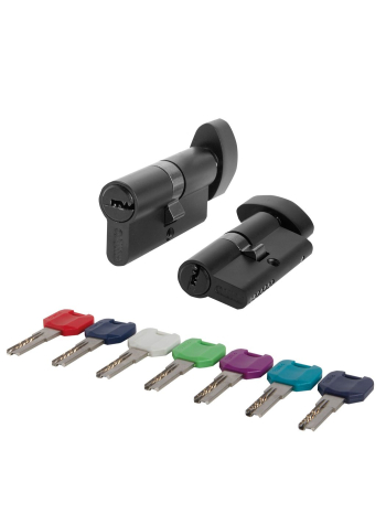 Цилиндровый Punto (Пунто) механизм MaxPro7002Knob60mm(25+10+25) BL черный 7key с вертушкой