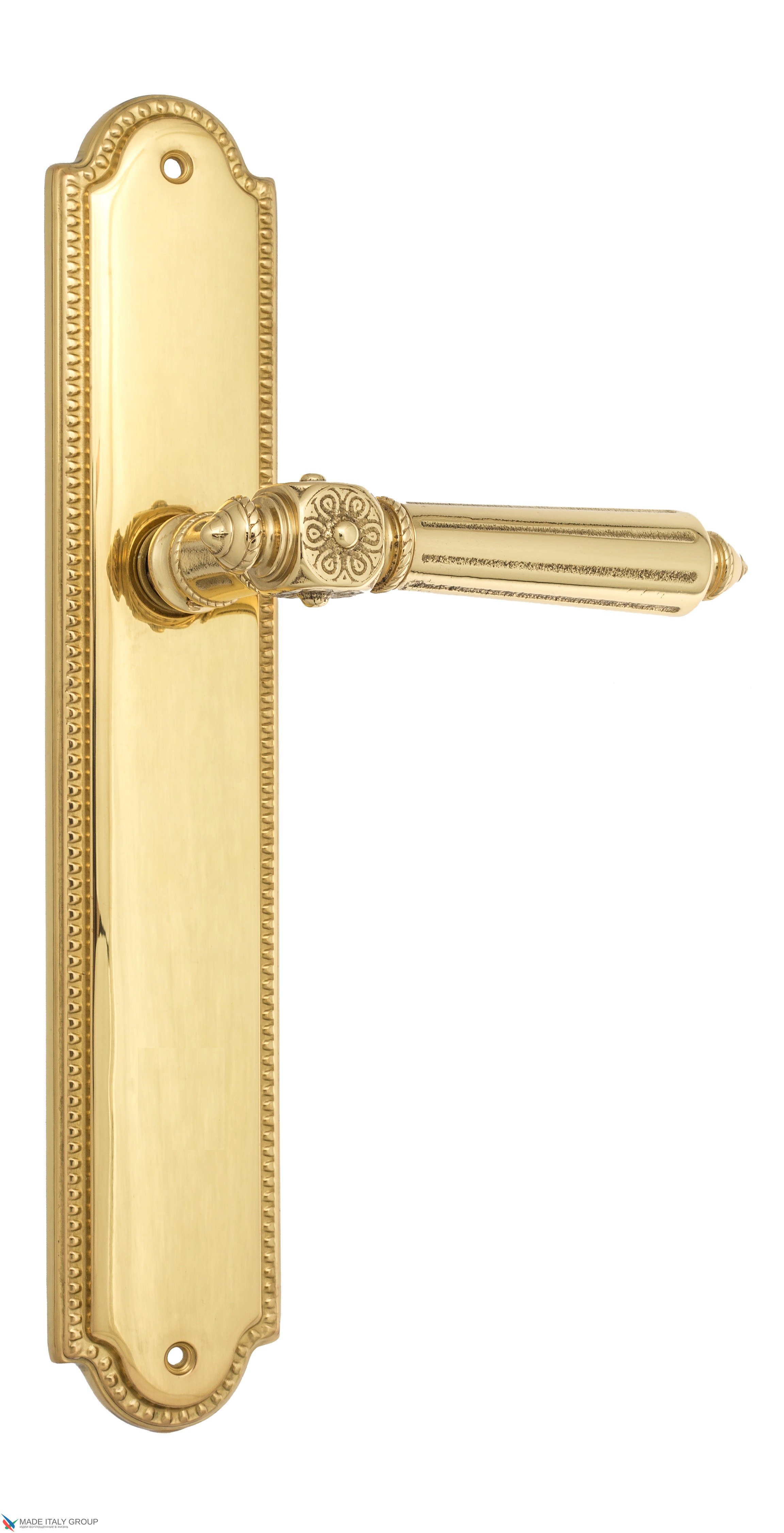 Дверная ручка Venezia "CASTELLO" на планке PL98 полированная латунь