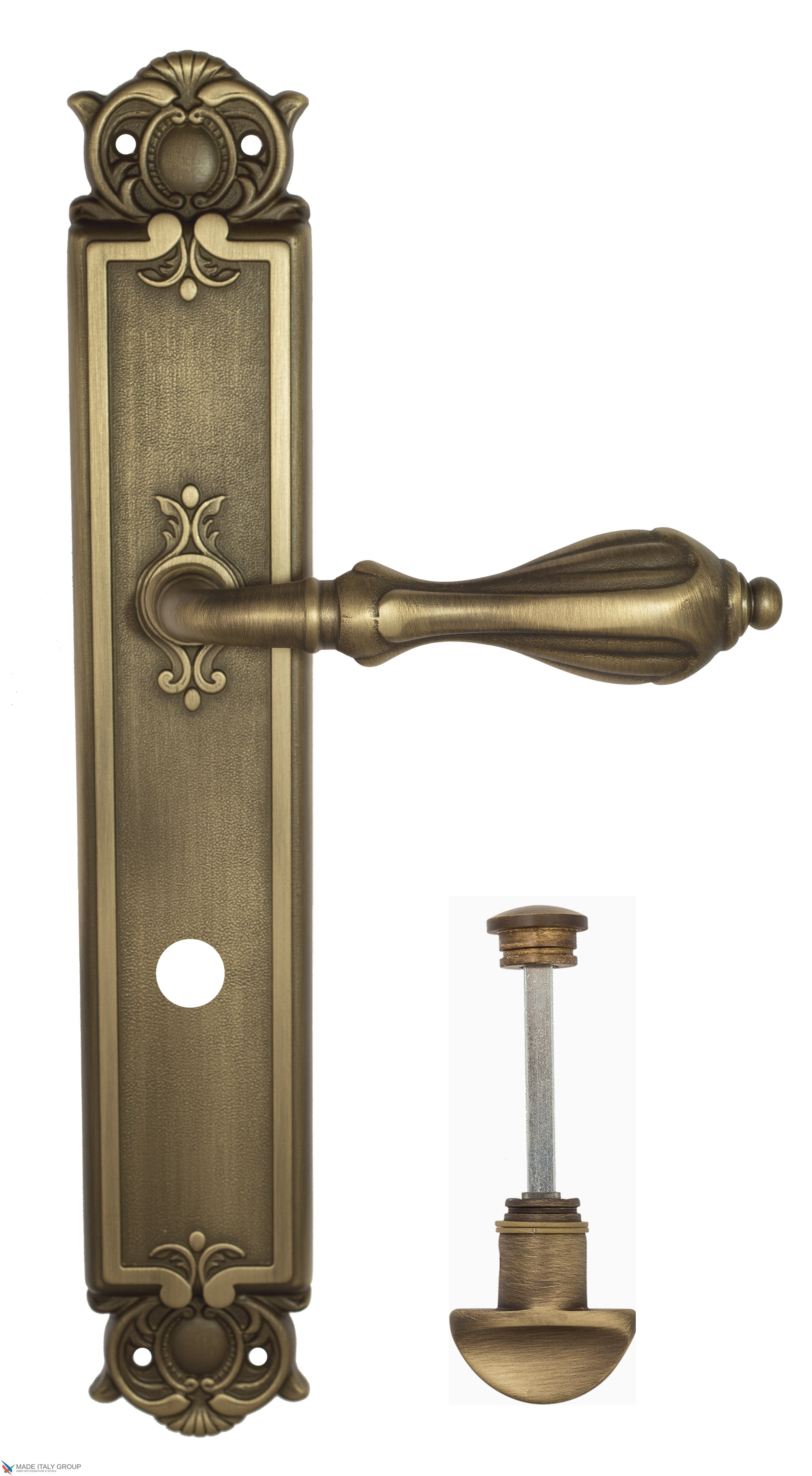 Дверная ручка Venezia "ANAFESTO" WC-2 на планке PL97 матовая бронза