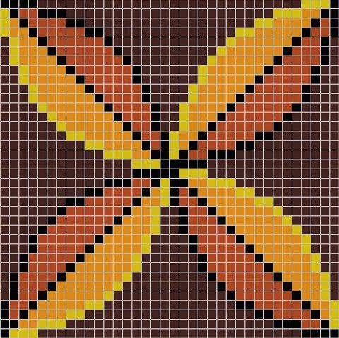 Мозаика Alma Панно 15 MZ-02 Brown чип 15х15 59х59
