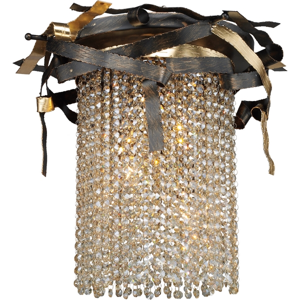 Люстра потолочная N-Light 555-03-03 gold + black + shampagne crystal