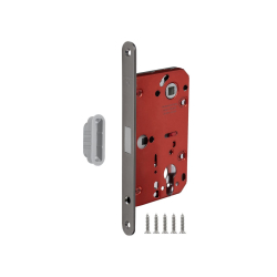 Замок дверной межкомнатный магнитный под цилиндр Fuaro MAGNM85C-50/BL INOX GR-23 графит