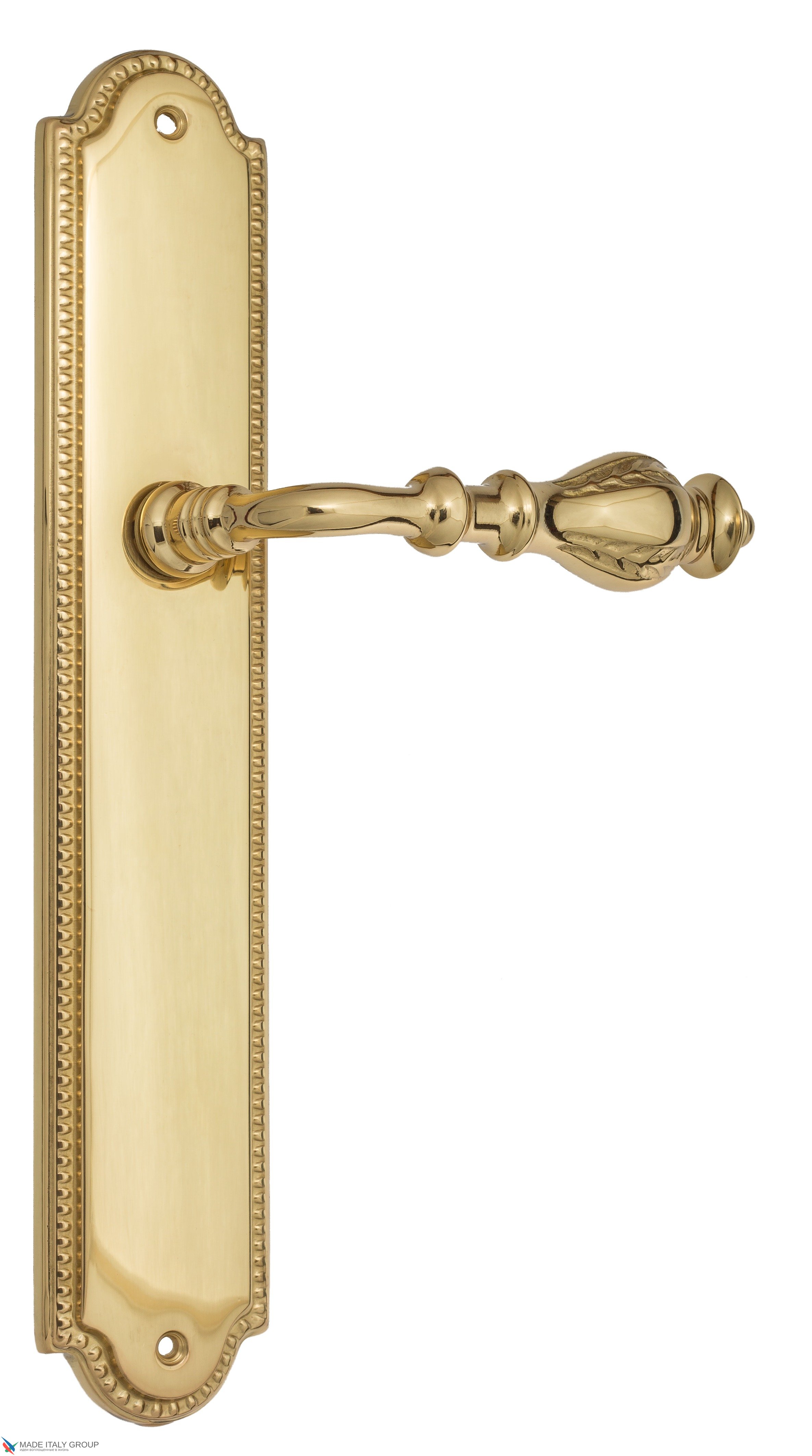 Дверная ручка Venezia "GIFESTION" на планке PL98 полированная латунь