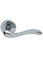 Ручка дверная Morelli Luxury ERICA R2 CRO раздельная на круглой розетке, цвет хром, латунь