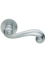 Ручка дверная Morelli Luxury PLAZA R2 CSA раздельная на круглой розетке, цвет матовый хром, латунь