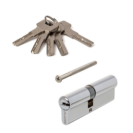 Цилиндр для замка ключ / ключ Avers ZM-90(40/50)-CR хром