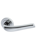 Ручка дверная Morelli Luxury RAFT R2 CRO раздельная на круглой розетке, цвет хром, латунь