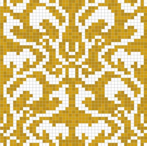 Мозаика Alma Панно 20 D-03 GM Yellow&White A чип 20х20 98х98