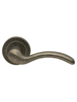 Ручка дверная Morelli Luxury PATRICIA R2 FEA раздельная на круглой розетке, цвет состаренное серебро, латунь