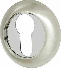 Накладка дверная с круглым основанием под цилиндр Armadillo Cylinder ET-1SN/CP-3 матовый никель/хром