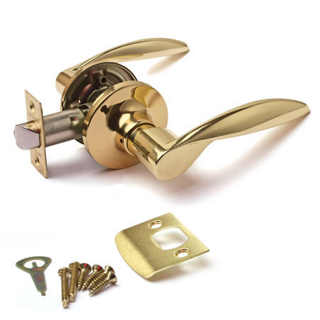Ручка защелка (кноб) дверная нажимная Apecs 8020-05-G без фиксатора золото