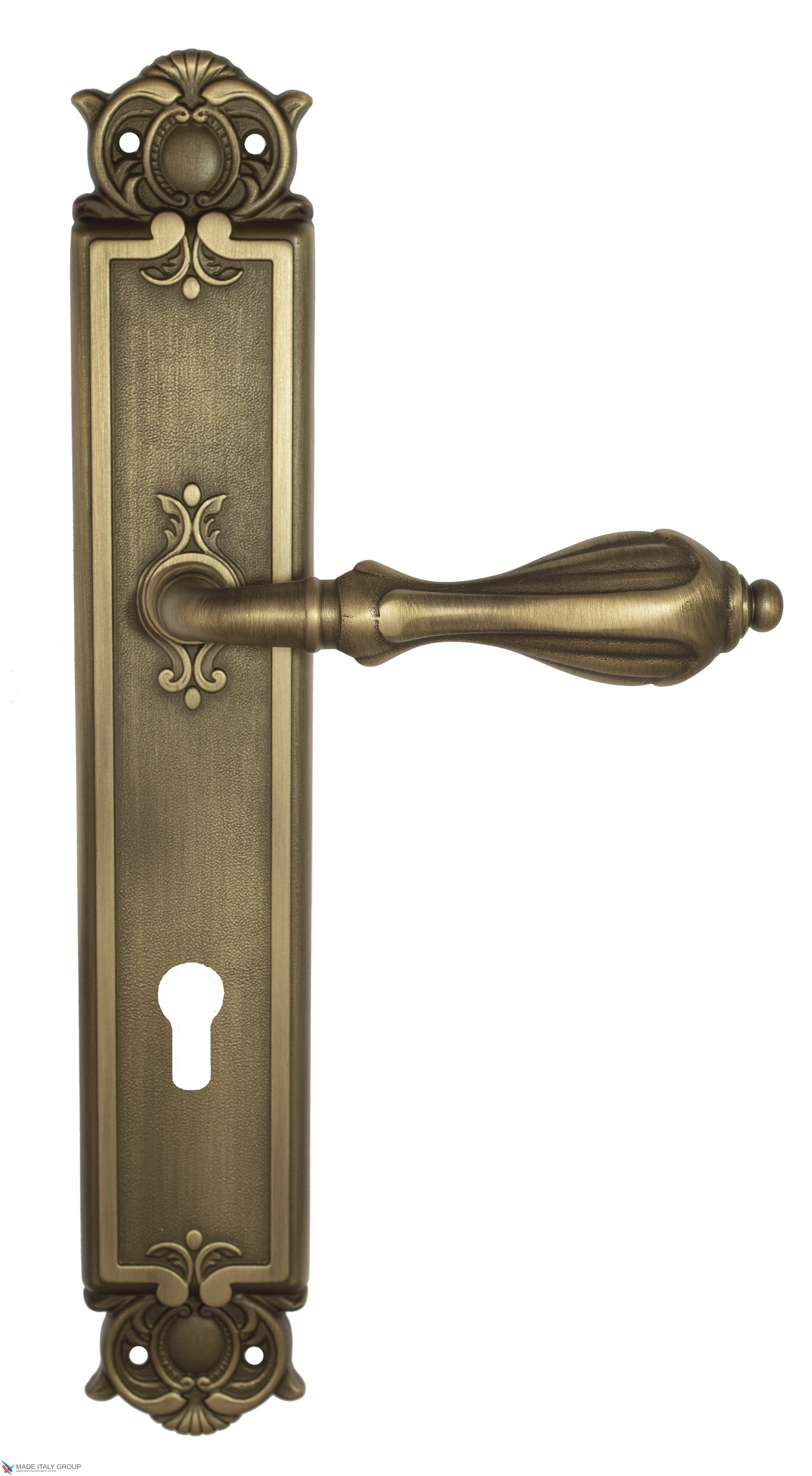 Дверная ручка Venezia "ANAFESTO" CYL на планке PL97 матовая бронза