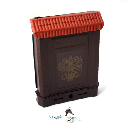 Ящик почтовый Цикл ПРЕМИУМ с металлическим замком (коричневый, с орлом)
