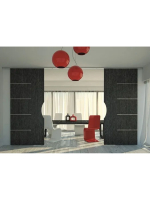 Комплект фурнитуры для раздвижных дверей Morelli SLIDING SYNCRO до 40kg, синхронный, двустворчатый, крепление потолочное, стопор-довод