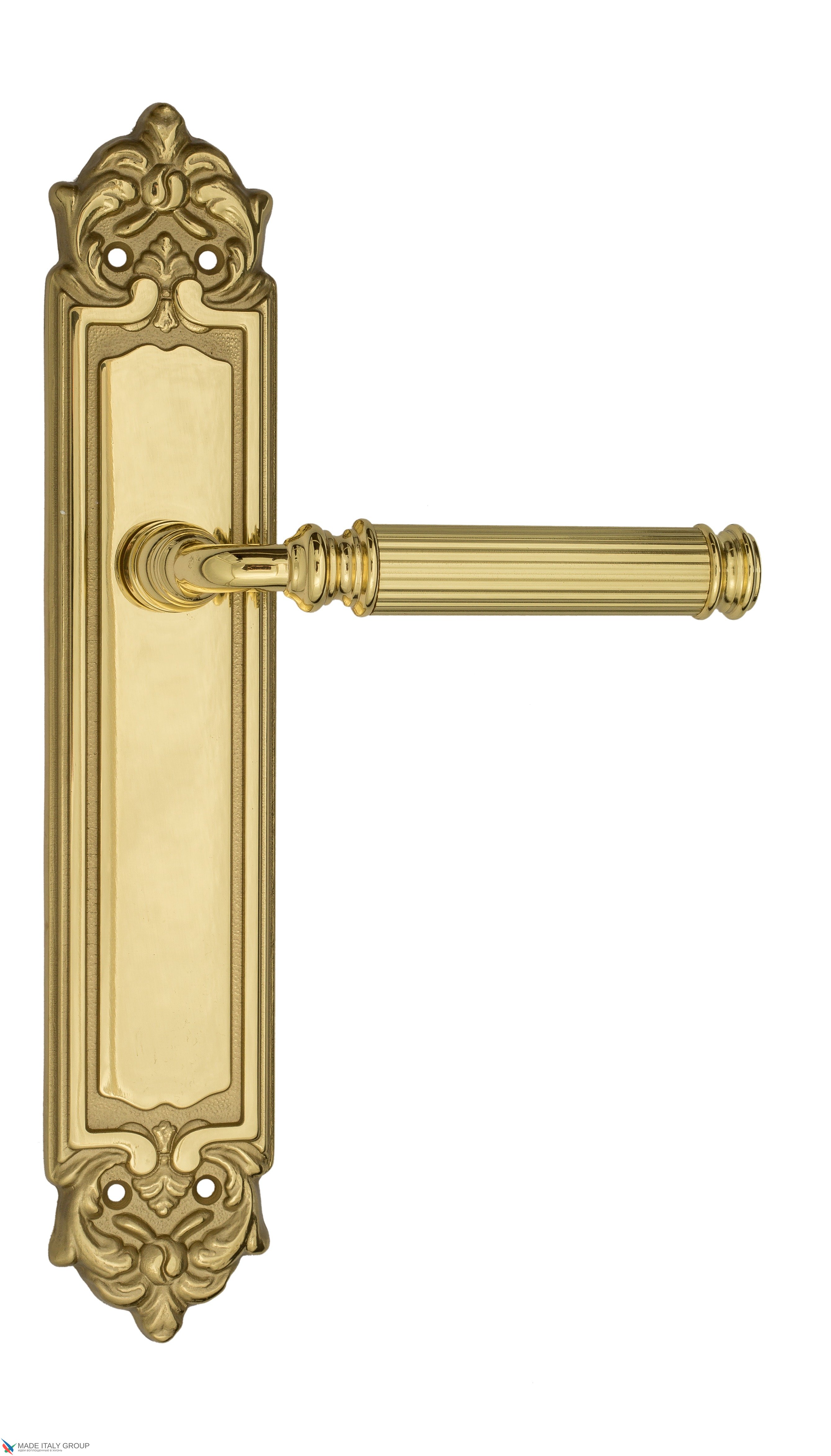 Дверная ручка Venezia "MOSCA" на планке PL96 полированная латунь