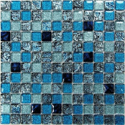 Мозаика Bonaparte стекло с камнем Satin Blue 8х23х23 30х30