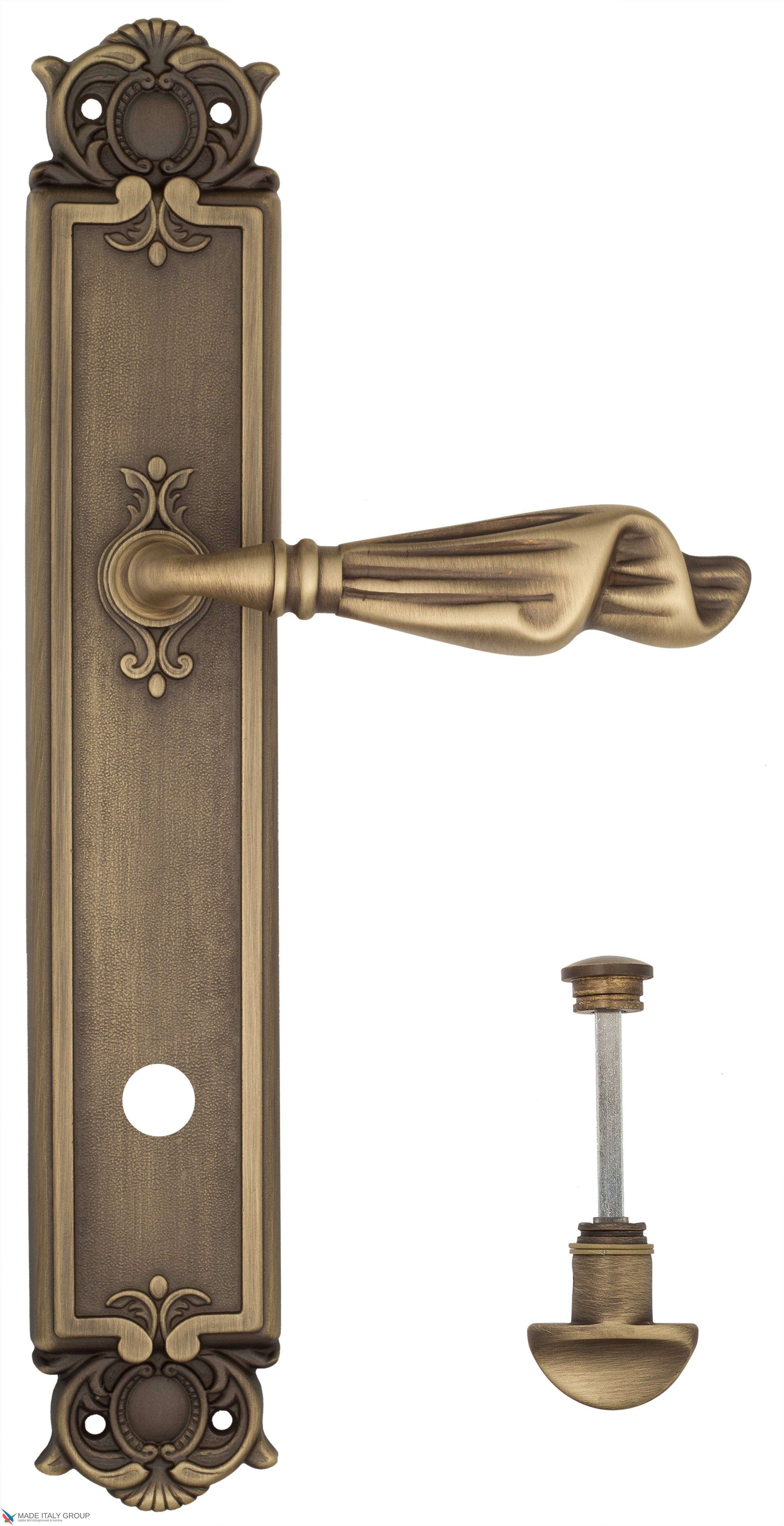 Дверная ручка Venezia "OPERA" WC-2 на планке PL97 матовая бронза