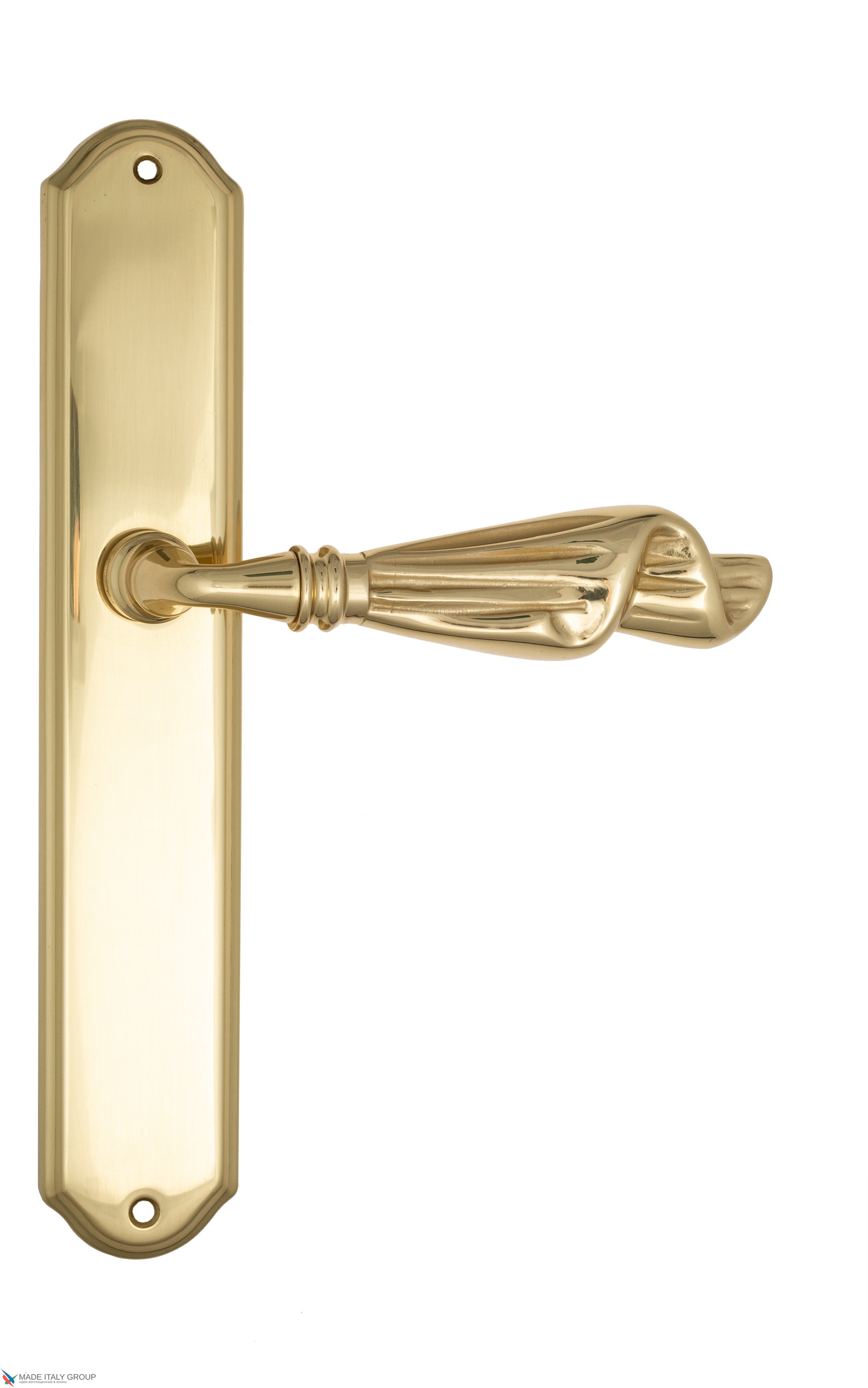 Дверная ручка Venezia "OPERA" на планке PL02 полированная латунь