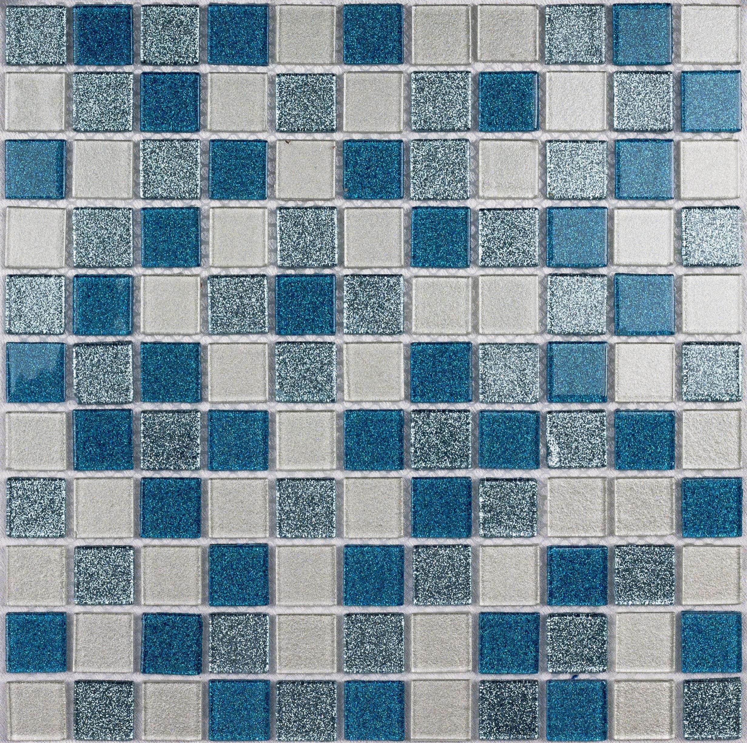 Мозаика Bonaparte стекло с камнем Shine Blue 4х25х25 30х30