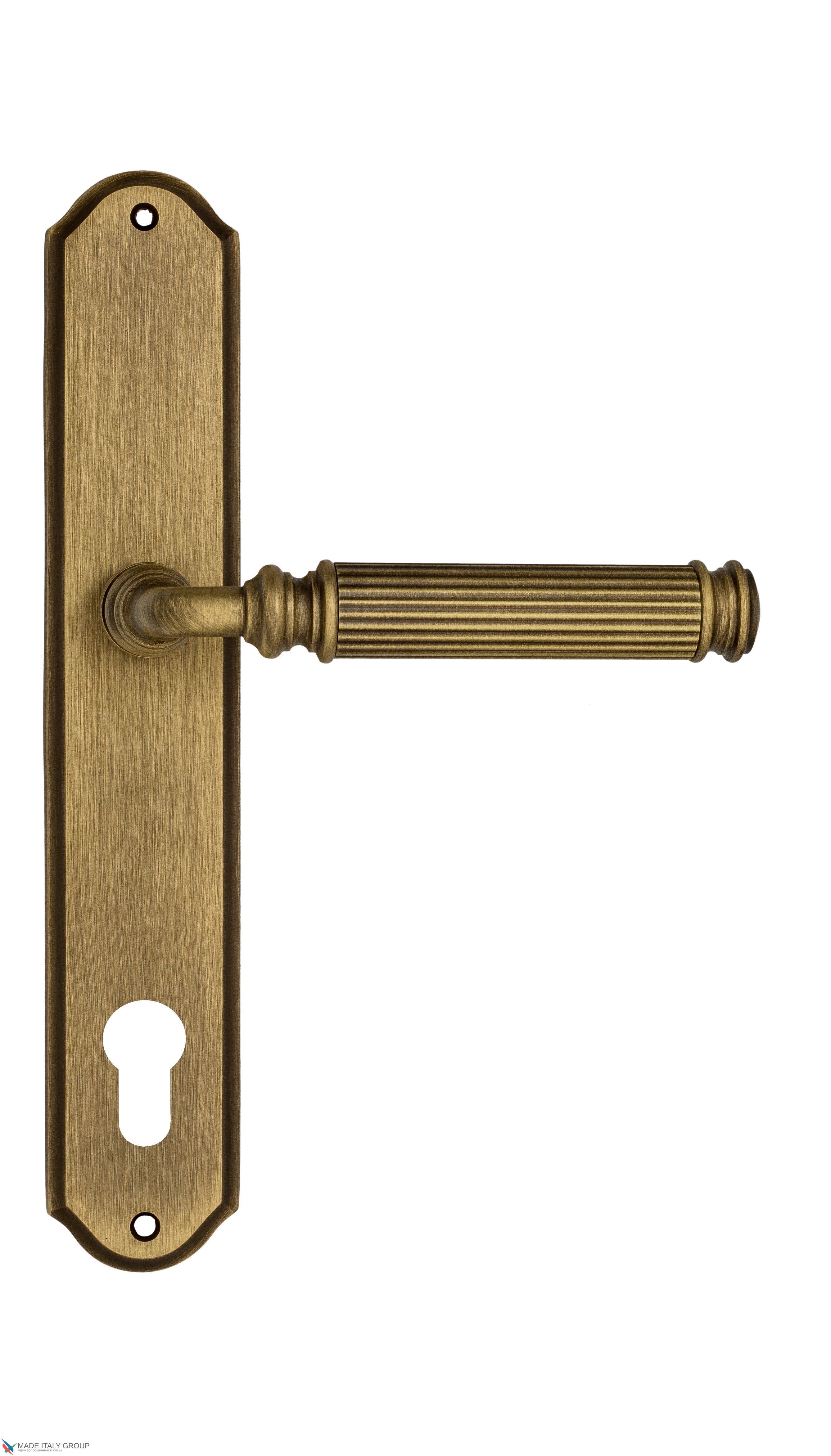 Дверная ручка Venezia "MOSCA" CYL на планке PL02 матовая бронза