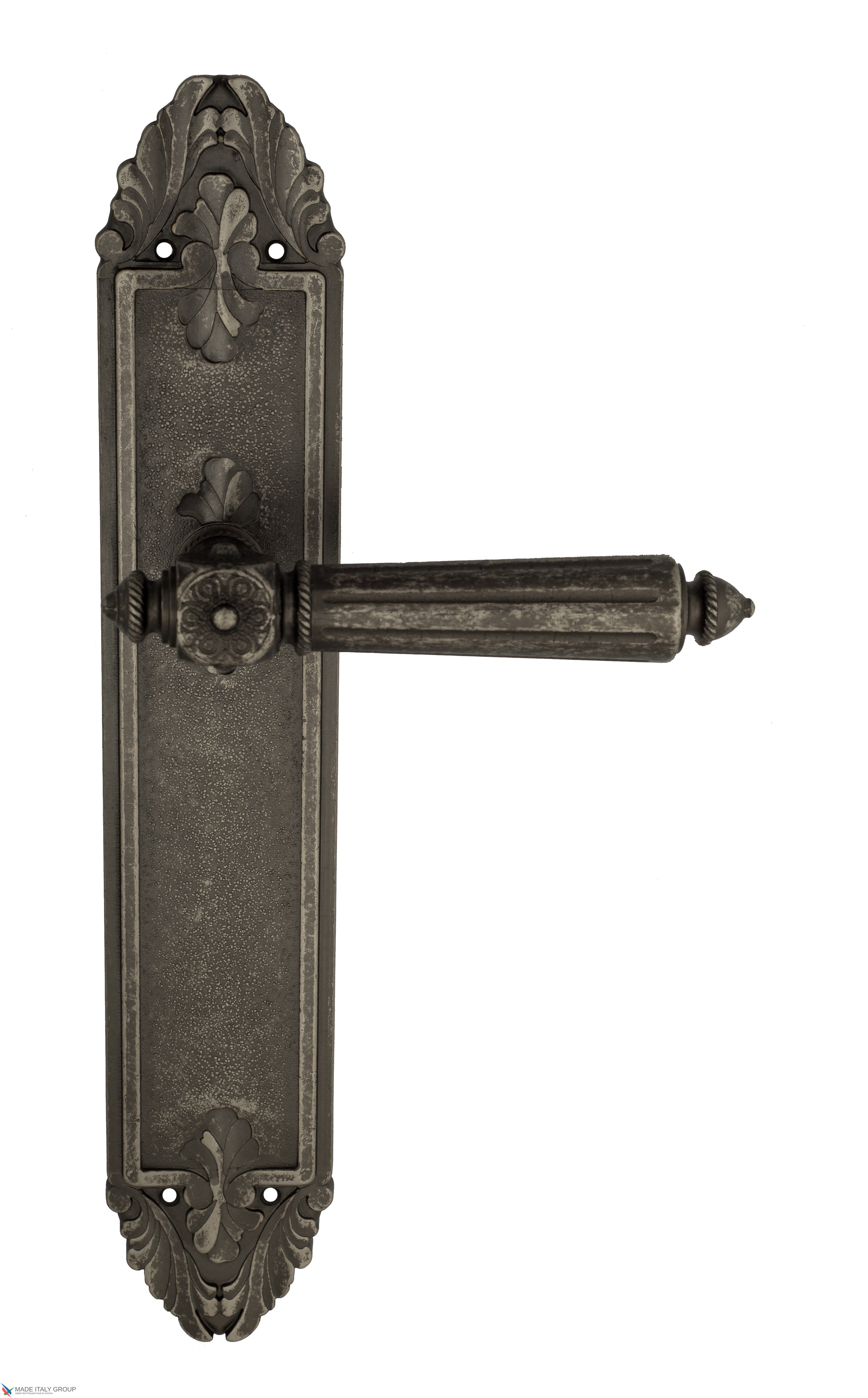 Дверная ручка Venezia "CASTELLO" на планке PL90 античное серебро